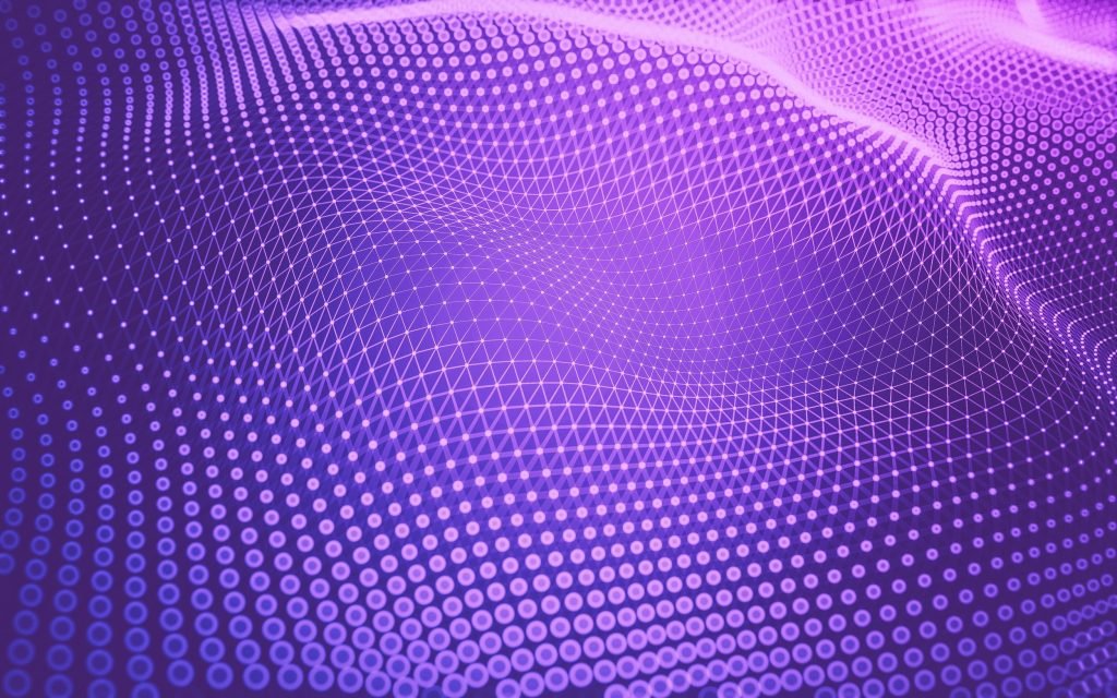 Abstract array of connected points forming a wave