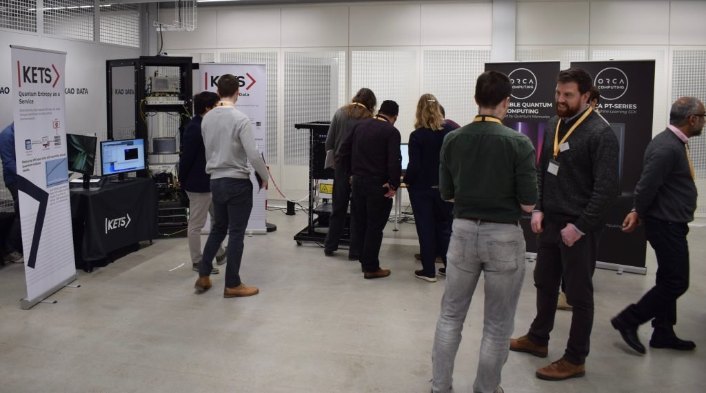 Visitors at an ORCA quantum data centre demonstration