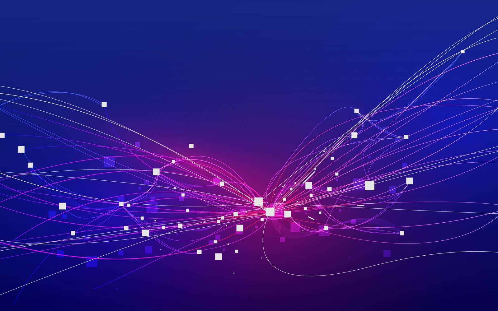 Abstract network of connected points of light