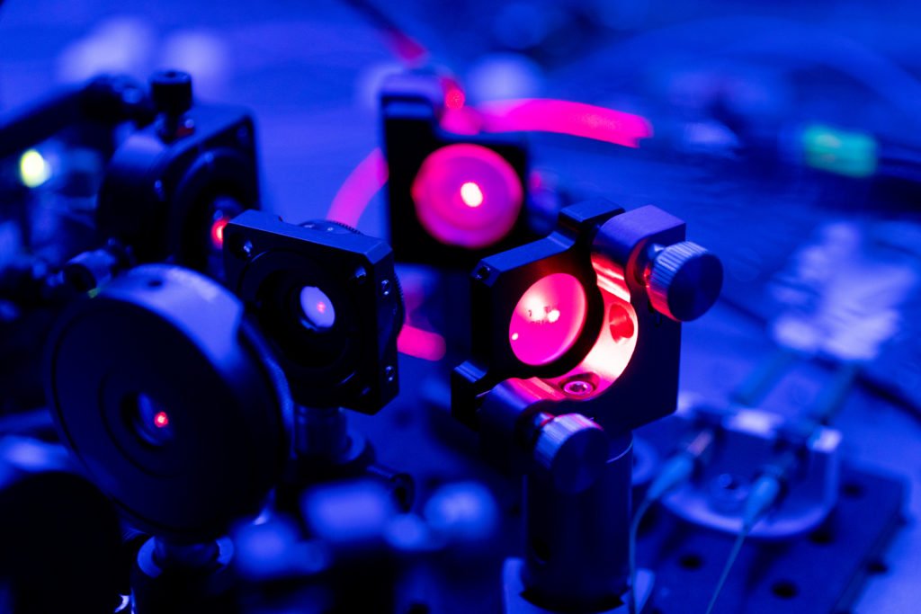 Illuminated optical components in an ORCA laboratory