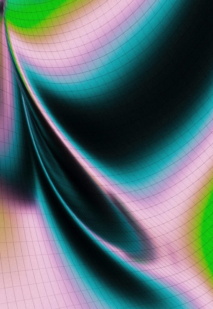 Abstract flowing bands of coloured light