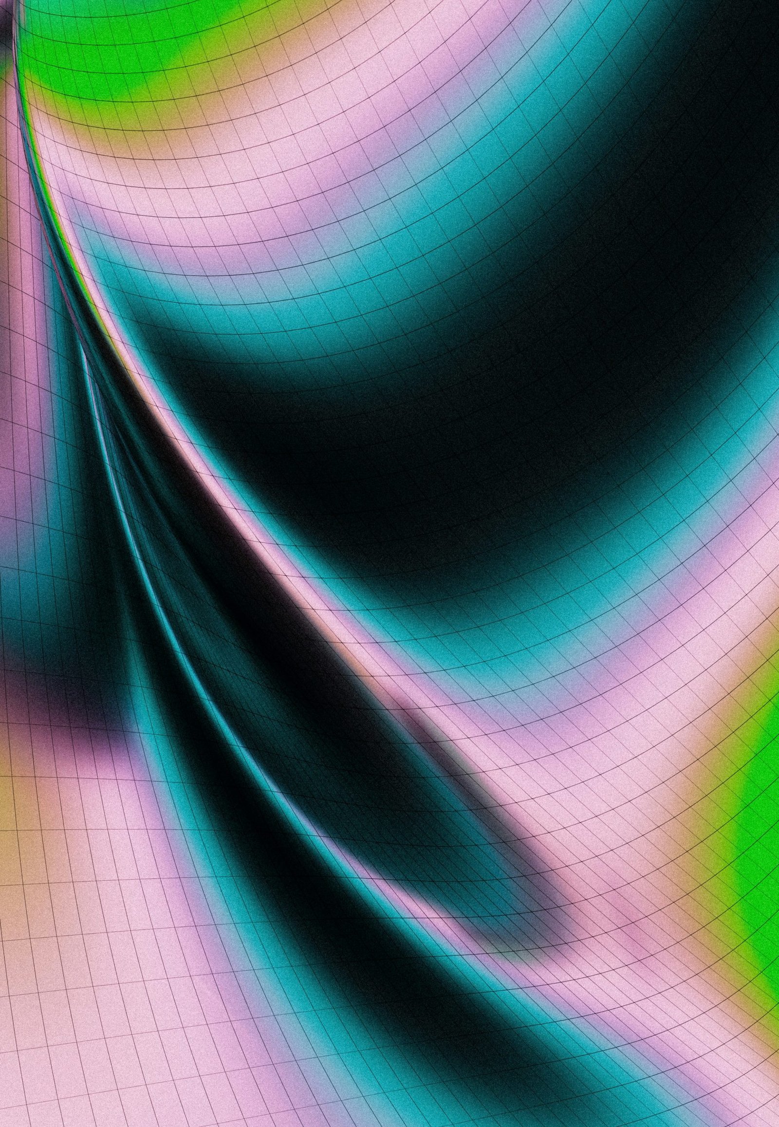 Abstract flowing bands of coloured light