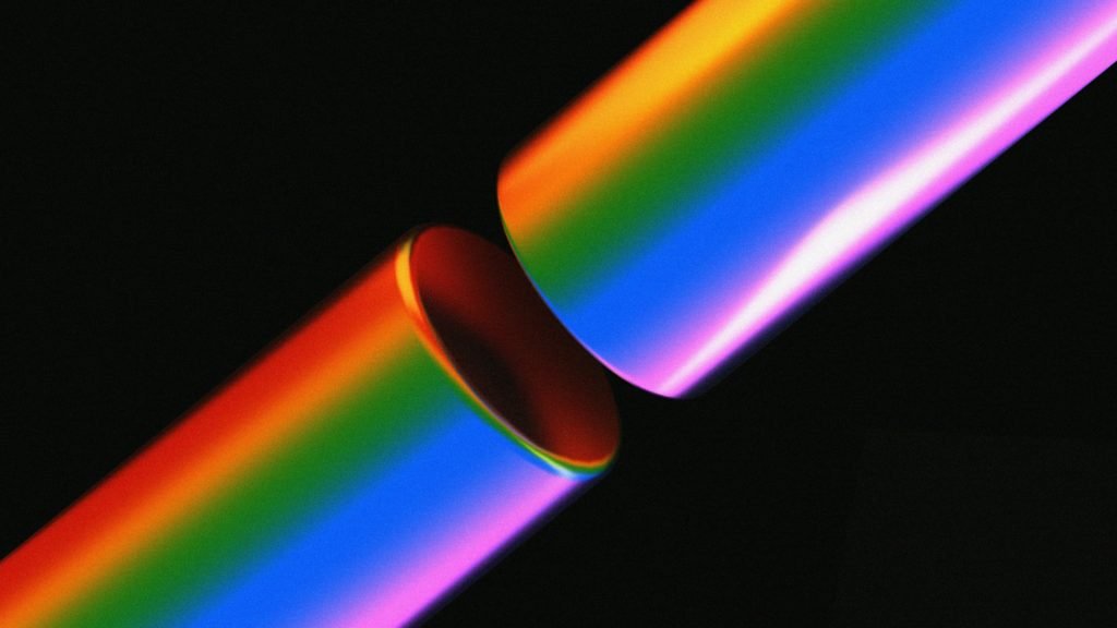 Illustration of a beam of light passing through an optical element
