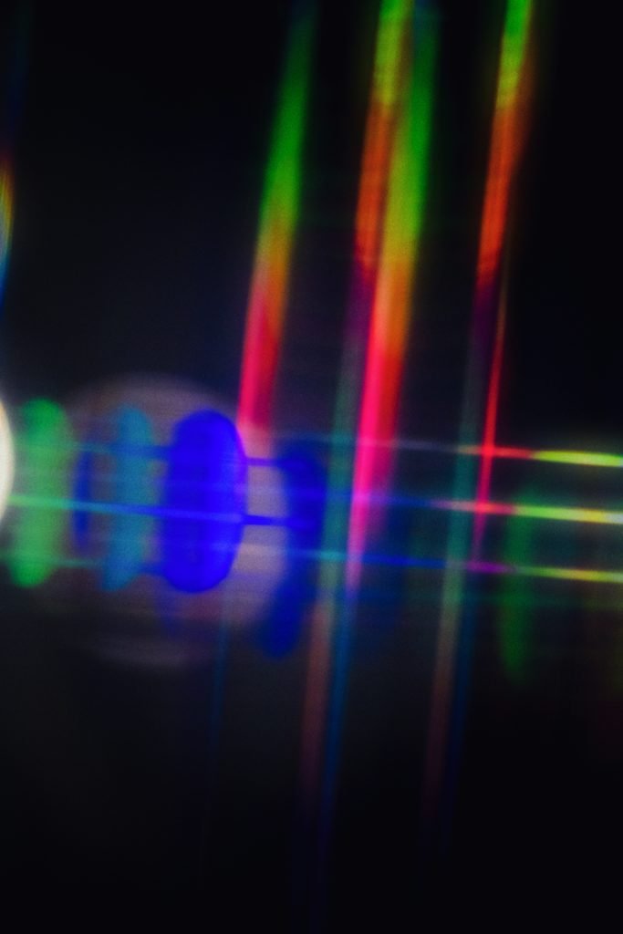 Coloured light beams in an optical experiment